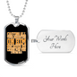 Cast Anxieties On Him 1 Peter 5:7 Necklace Stainless Steel or 18k Gold Dog Tag 24" Chain-Express Your Love Gifts