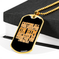 Cast Anxieties On Him 1 Peter 5:7 Necklace Stainless Steel or 18k Gold Dog Tag 24" Chain-Express Your Love Gifts