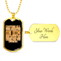 Cast Anxieties On Him 1 Peter 5:7 Necklace Stainless Steel or 18k Gold Dog Tag 24" Chain-Express Your Love Gifts