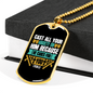 Cast Your Anxiety 1 Peter 5:7 Necklace Stainless Steel or 18k Gold Dog Tag 24" Chain-Express Your Love Gifts