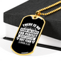 Casteth Out Fear 1 John 4:18 Necklace Stainless Steel or 18k Gold Dog Tag 24"-Express Your Love Gifts