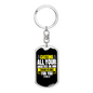 Casting All Anxieties 1 Peter 5:7 Keychain Stainless Steel or 18k Gold Dog Tag Keyring-Express Your Love Gifts