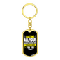 Casting All Anxieties 1 Peter 5:7 Keychain Stainless Steel or 18k Gold Dog Tag Keyring-Express Your Love Gifts