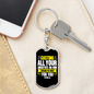 Casting All Anxieties 1 Peter 5:7 Keychain Stainless Steel or 18k Gold Dog Tag Keyring-Express Your Love Gifts