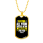 Casting All Anxieties 1 Peter 5:7 Necklace Stainless Steel or 18k Gold Dog Tag 24" Chain-Express Your Love Gifts