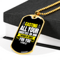 Casting All Anxieties 1 Peter 5:7 Necklace Stainless Steel or 18k Gold Dog Tag 24" Chain-Express Your Love Gifts