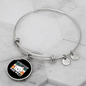 Cat About Catnip Bracelet Stainless Steel or 18k Gold Circle Bangle-Express Your Love Gifts
