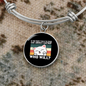 Cat About Catnip Bracelet Stainless Steel or 18k Gold Circle Bangle-Express Your Love Gifts