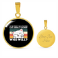 Cat About Catnip Circle Necklace Stainless Steel or 18k Gold 18-22"-Express Your Love Gifts