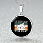 Cat About Catnip Circle Necklace Stainless Steel or 18k Gold 18-22"-Express Your Love Gifts