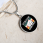 Cat About Catnip Circle Necklace Stainless Steel or 18k Gold 18-22"-Express Your Love Gifts