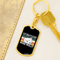 Cat About Catnip Keychain Stainless Steel or 18k Gold Dog Tag Keyring-Express Your Love Gifts