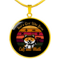 Cat And Math Circle Necklace Stainless Steel or 18k Gold 18-22"-Express Your Love Gifts