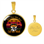 Cat And Math Circle Necklace Stainless Steel or 18k Gold 18-22"-Express Your Love Gifts