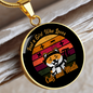 Cat And Math Circle Necklace Stainless Steel or 18k Gold 18-22"-Express Your Love Gifts