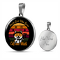 Cat And Math Circle Necklace Stainless Steel or 18k Gold 18-22"-Express Your Love Gifts