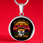Cat And Math Circle Necklace Stainless Steel or 18k Gold 18-22"-Express Your Love Gifts
