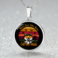 Cat And Math Circle Necklace Stainless Steel or 18k Gold 18-22"-Express Your Love Gifts