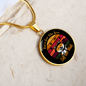 Cat And Math Circle Necklace Stainless Steel or 18k Gold 18-22"-Express Your Love Gifts