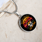 Cat And Math Circle Necklace Stainless Steel or 18k Gold 18-22"-Express Your Love Gifts