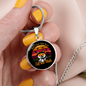Cat And Math Circle Necklace Stainless Steel or 18k Gold 18-22"-Express Your Love Gifts
