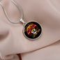 Cat And Math Circle Necklace Stainless Steel or 18k Gold 18-22"-Express Your Love Gifts