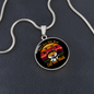 Cat And Math Circle Necklace Stainless Steel or 18k Gold 18-22"-Express Your Love Gifts