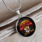 Cat And Math Circle Necklace Stainless Steel or 18k Gold 18-22"-Express Your Love Gifts