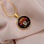 Cat And Math Circle Necklace Stainless Steel or 18k Gold 18-22"-Express Your Love Gifts