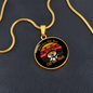 Cat And Math Circle Necklace Stainless Steel or 18k Gold 18-22"-Express Your Love Gifts