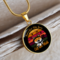 Cat And Math Circle Necklace Stainless Steel or 18k Gold 18-22"-Express Your Love Gifts
