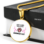 Cat Burmese Girl Circle Necklace Stainless Steel or 18k Gold 18-22-Express Your Love Gifts
