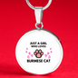 Cat Burmese Girl Circle Necklace Stainless Steel or 18k Gold 18-22-Express Your Love Gifts