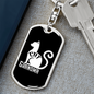 Cat Grandma Mom Keychain Stainless Steel or 18k Gold Dog Tag Keyring-Express Your Love Gifts