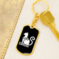 Cat Grandma Mom Keychain Stainless Steel or 18k Gold Dog Tag Keyring-Express Your Love Gifts