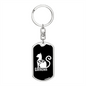 Cat Grandma Mom Keychain Stainless Steel or 18k Gold Dog Tag Keyring-Express Your Love Gifts