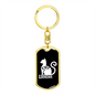 Cat Grandma Mom Keychain Stainless Steel or 18k Gold Dog Tag Keyring-Express Your Love Gifts