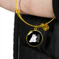 Cat Hair Don't CAre Bracelet Stainless Steel or 18k Gold Circle Bangle-Express Your Love Gifts