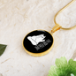 Cat Hair Don't CAre Circle Necklace Stainless Steel or 18k Gold 18-22"-Express Your Love Gifts