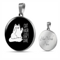 Cat Hair Don't CAre Circle Necklace Stainless Steel or 18k Gold 18-22"-Express Your Love Gifts