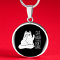 Cat Hair Don't CAre Circle Necklace Stainless Steel or 18k Gold 18-22"-Express Your Love Gifts