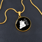 Cat Hair Don't CAre Circle Necklace Stainless Steel or 18k Gold 18-22"-Express Your Love Gifts