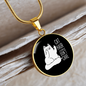 Cat Hair Don't CAre Circle Necklace Stainless Steel or 18k Gold 18-22"-Express Your Love Gifts
