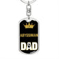 Cat Key Ring Abyssinian Cat Dad King Keychain Stainless Steel or 18k Gold-Express Your Love Gifts