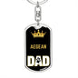 Cat Key Ring Aegean Cat Dad King Keychain Stainless Steel or 18k Gold-Express Your Love Gifts