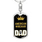 Cat Key Ring American Wirehair Cat Dad King Keychain Stainless Steel or 18k Gold-Express Your Love Gifts