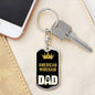 Cat Key Ring American Wirehair Cat Dad King Keychain Stainless Steel or 18k Gold-Express Your Love Gifts