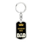 Cat Key Ring Arabian Mau Cat Dad King Keychain Stainless Steel or 18k Gold-Express Your Love Gifts