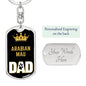 Cat Key Ring Arabian Mau Cat Dad King Keychain Stainless Steel or 18k Gold-Express Your Love Gifts