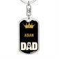 Cat Key Ring Asian Cat Dad King Keychain Stainless Steel or 18k Gold-Express Your Love Gifts